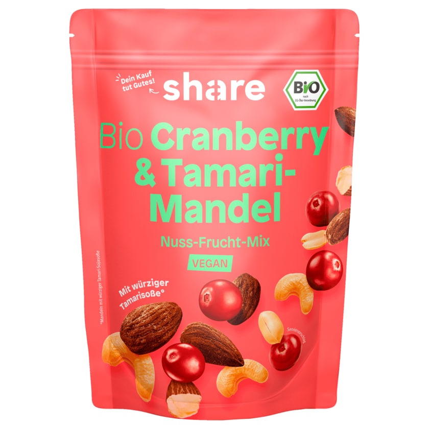 share Bio Nuss Frucht Mix Cranberry & Tamari Mandel vegan 125g
